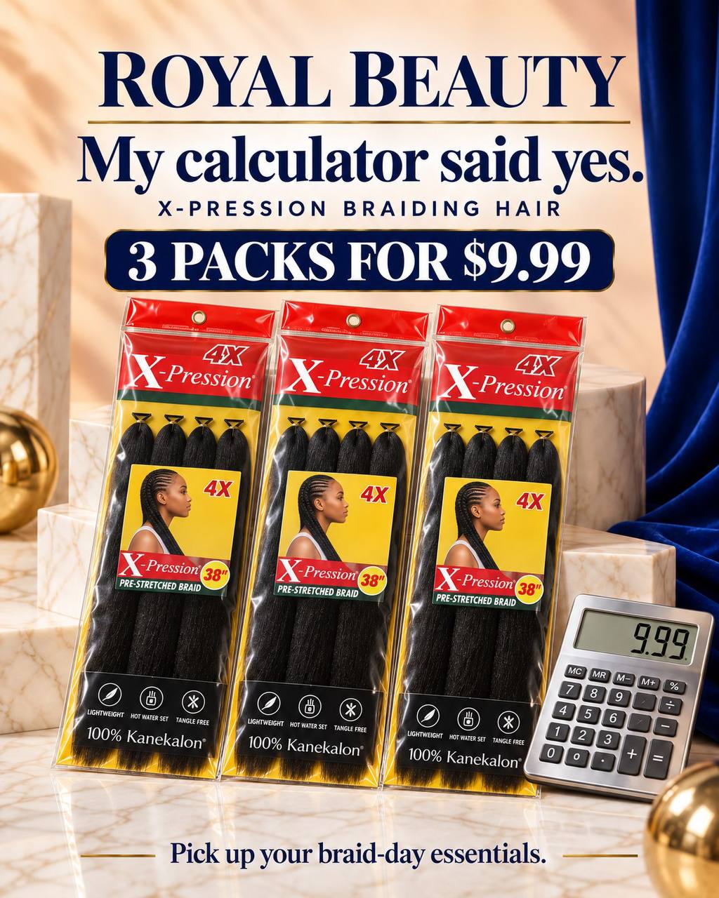 X-Pression 3 packs for $9.99 promotional design 3