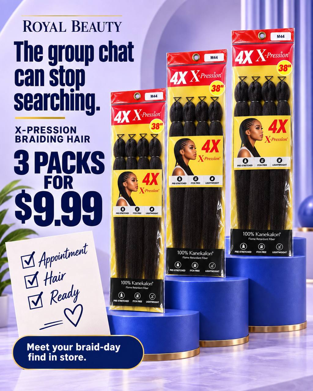 X-Pression 3 packs for $9.99 promotional design 4